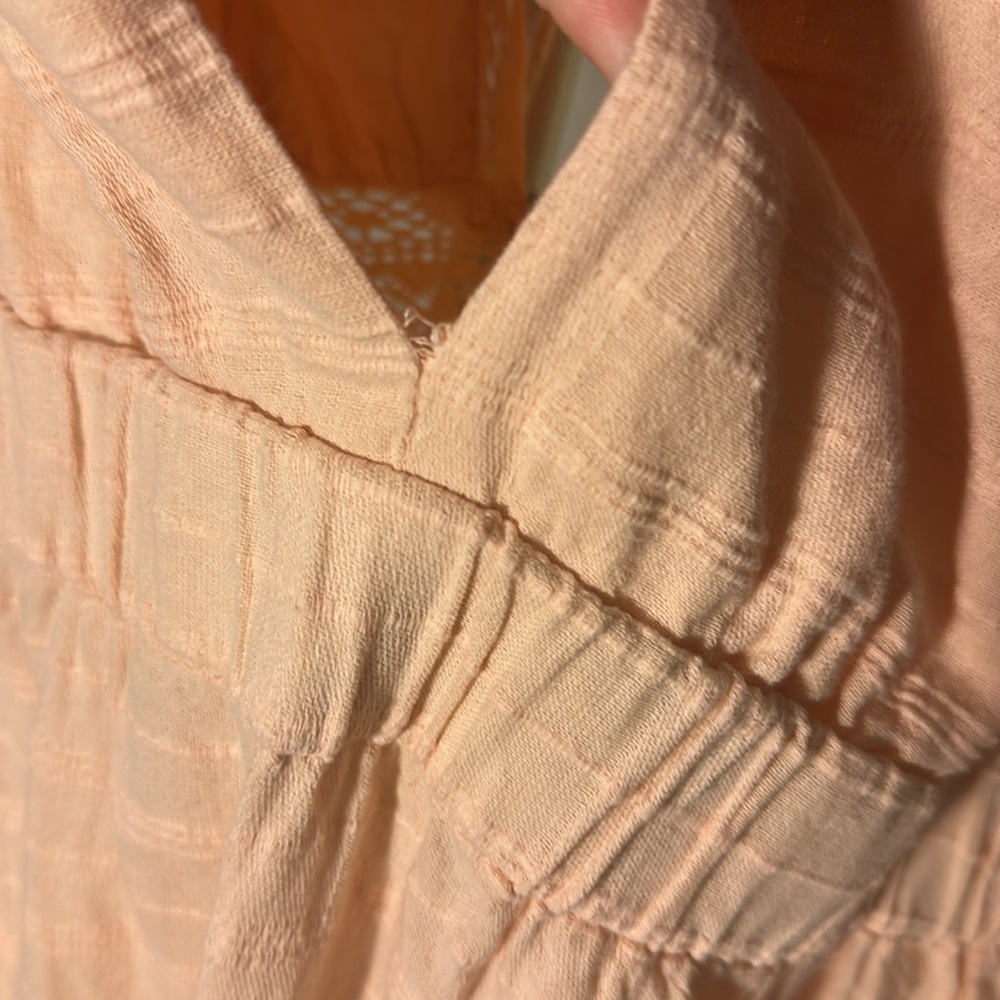 Free People Slow Pace Romantic Ruffles Femme Puff Sleeve Midi Dress Size Large - Picture 8 of 9